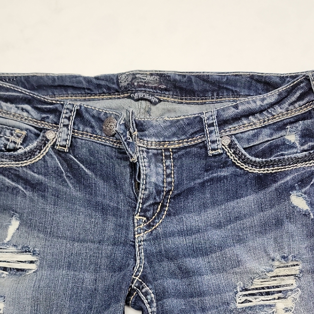 Silver Jeans High Rise Distressed Denim